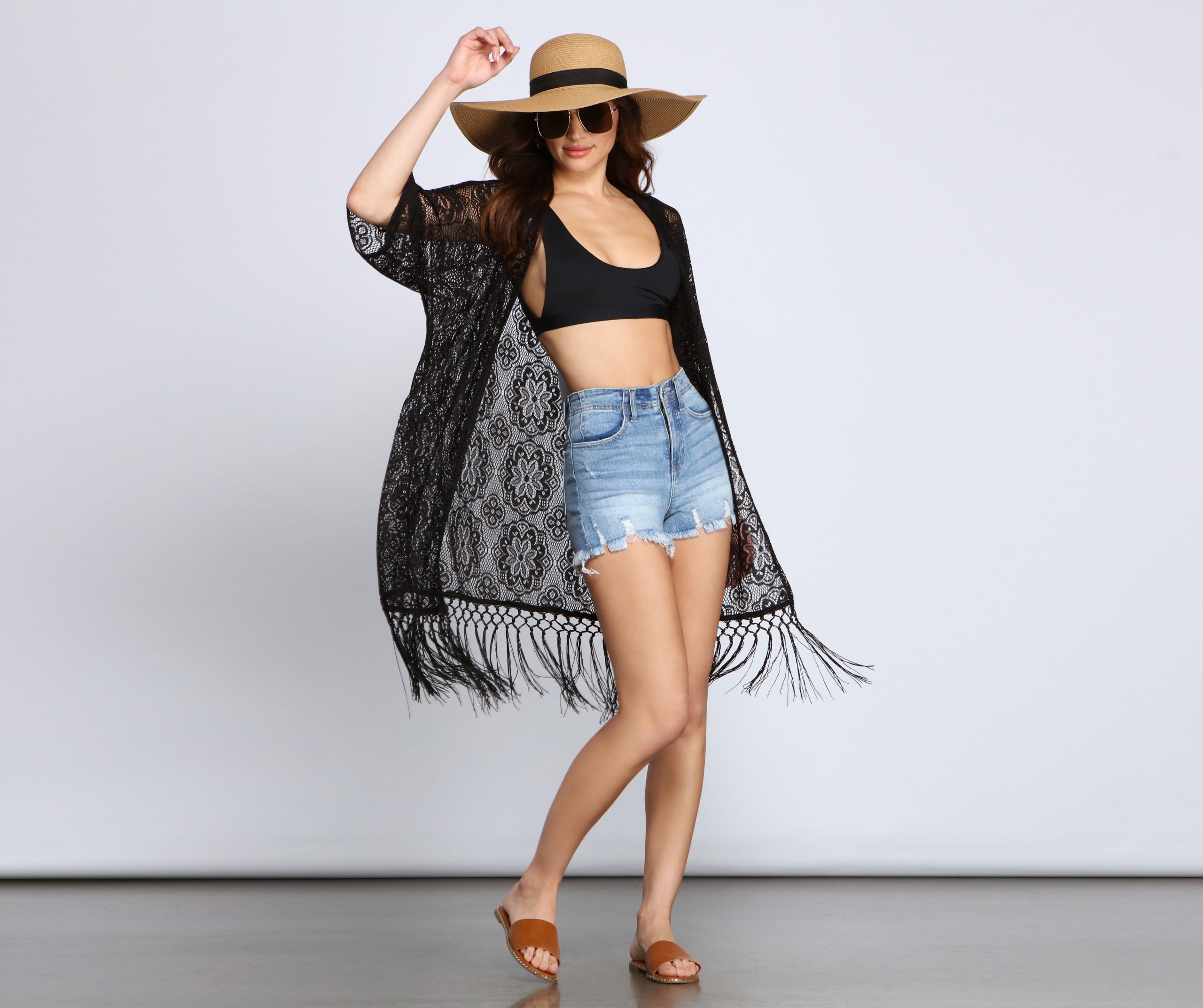 Bohemian Fringe Lace Kimono