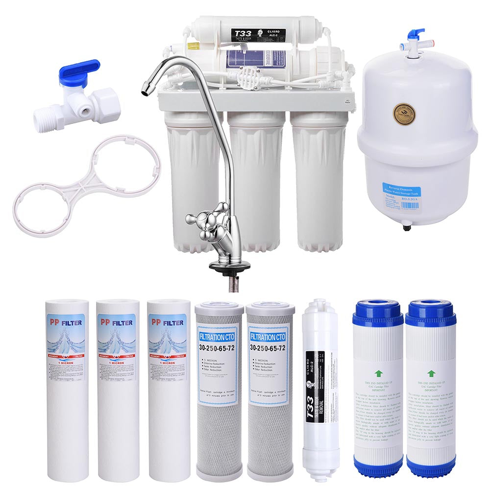 Yescom 5-Stage Water Filter System w/ 8 Extra Filters