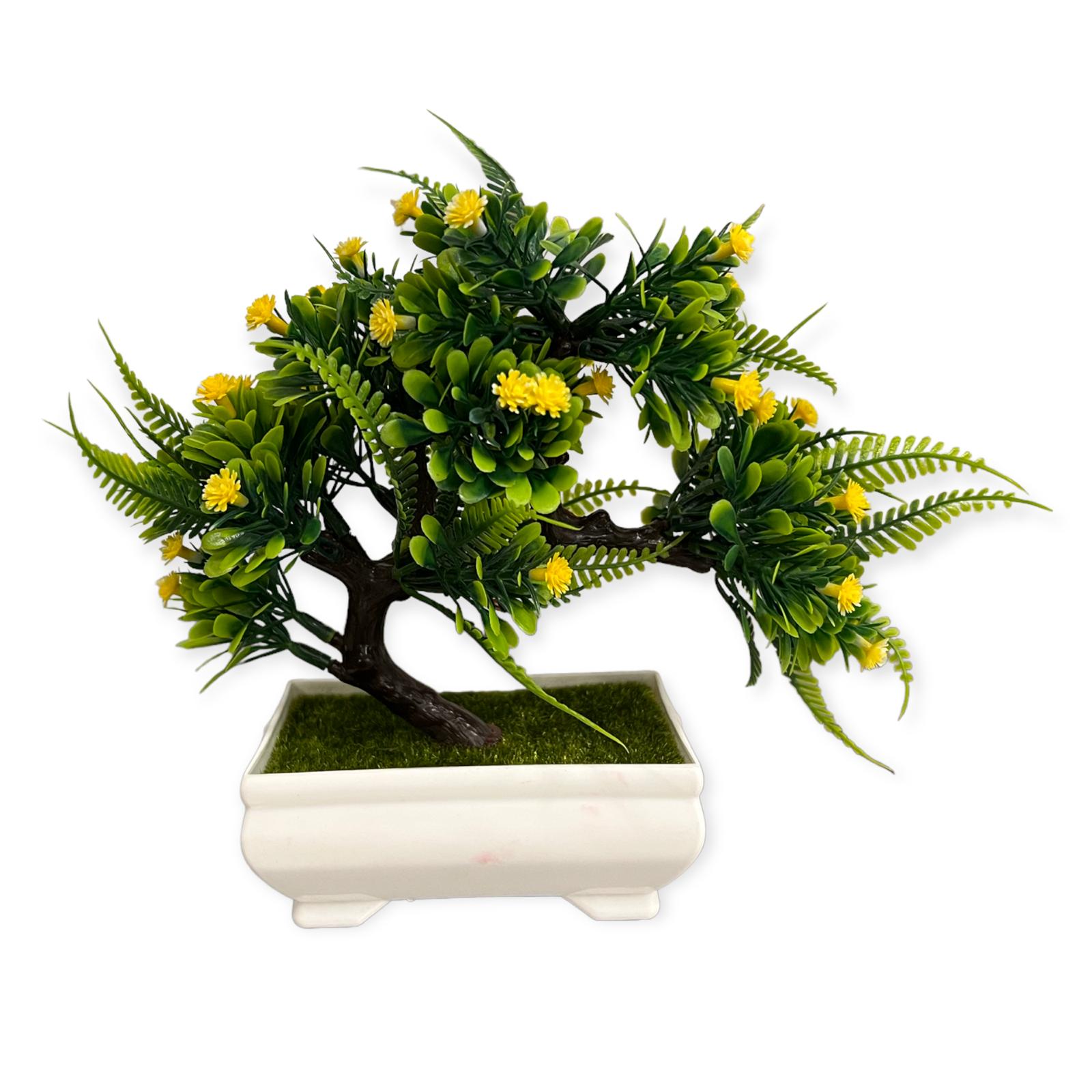 Artificial : Green Bonsai, Different Colored Flowers