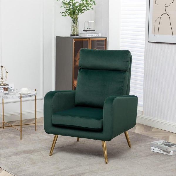 Modern Upholstered Accent Chair with Metal Legs