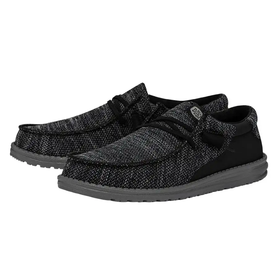 Wally Stitched Flecked Woven - Black