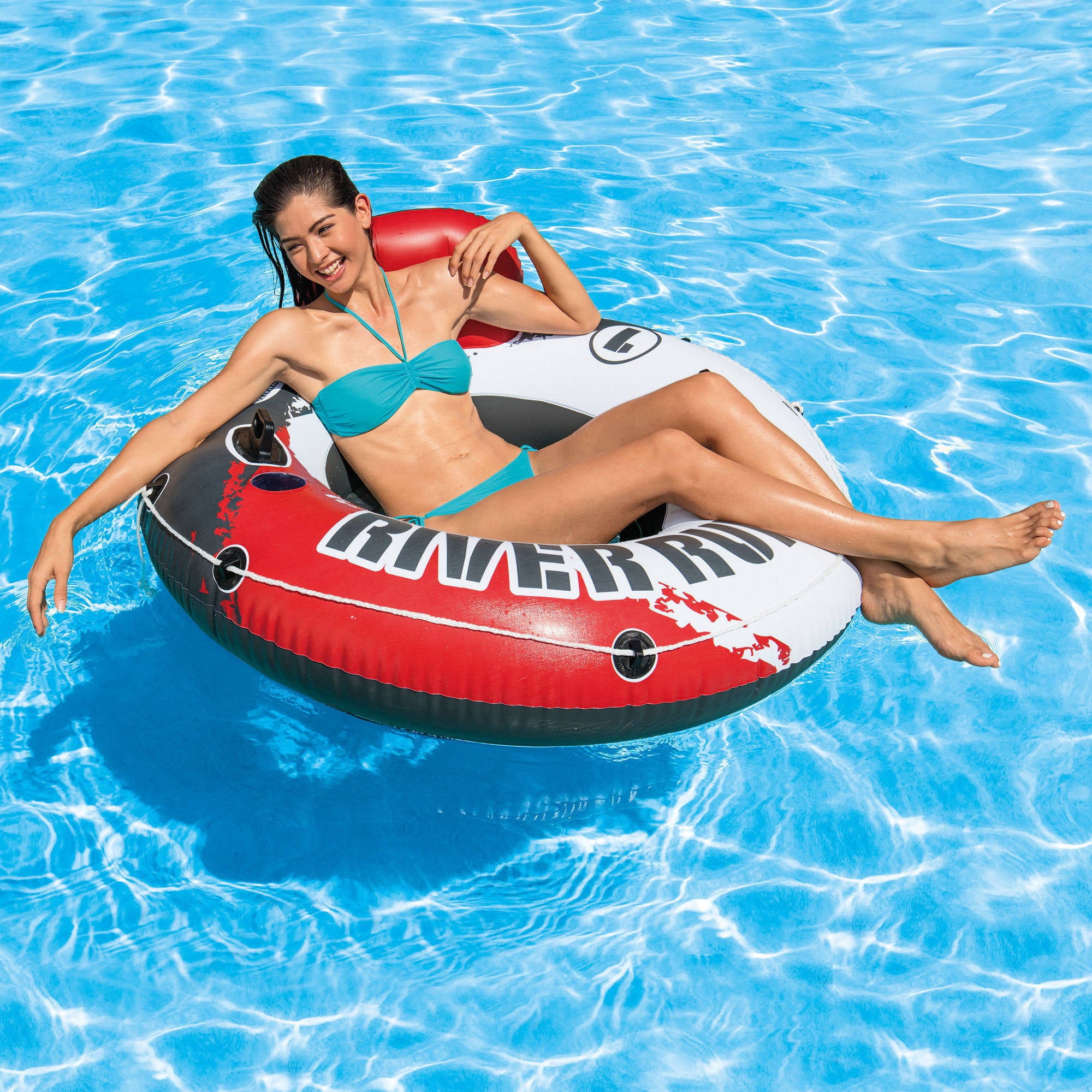 Intex Adult Round Inflatable Red River Run I Lake, River and  Pool Tube