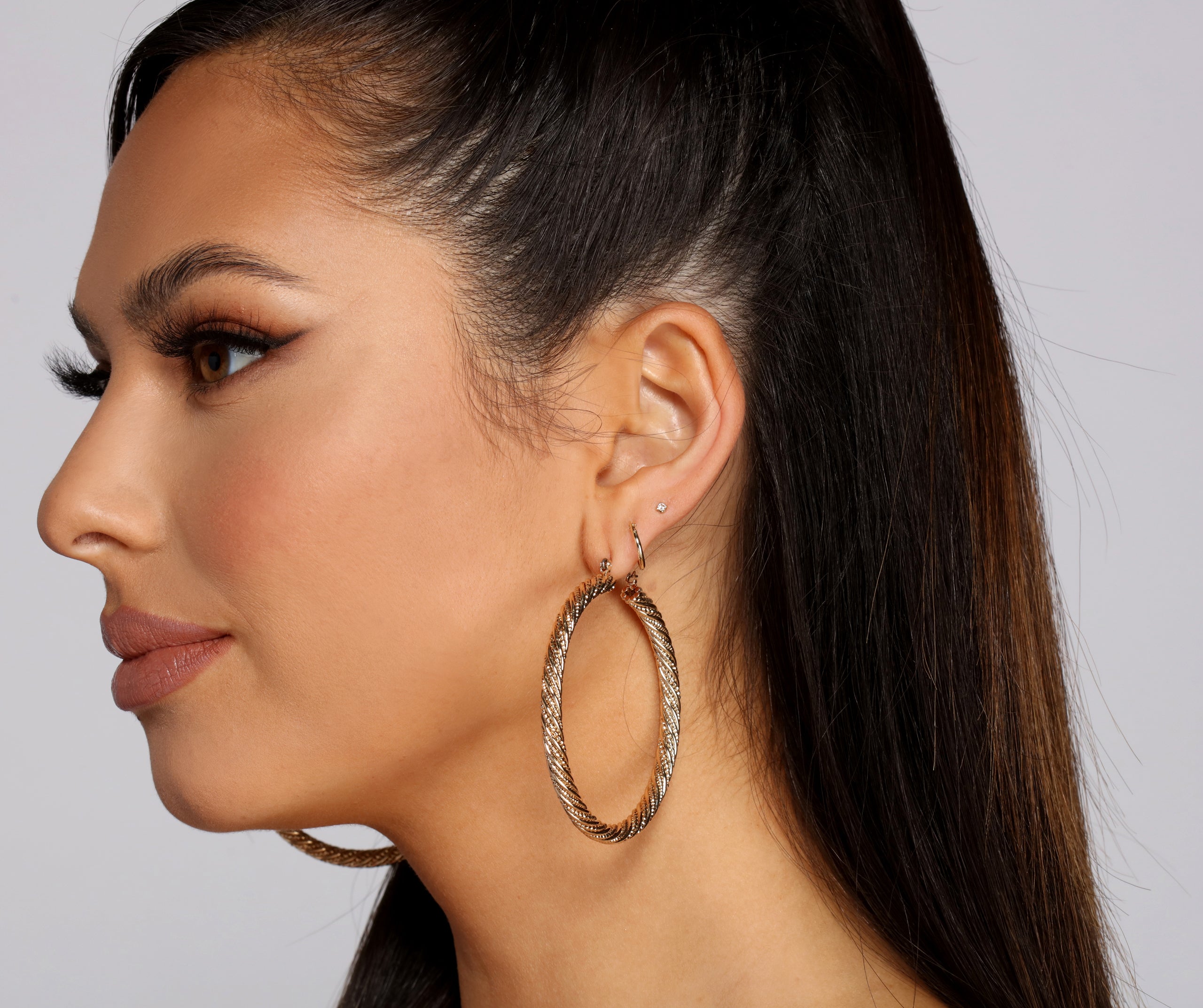 Trendy Textured Hoop Earrings