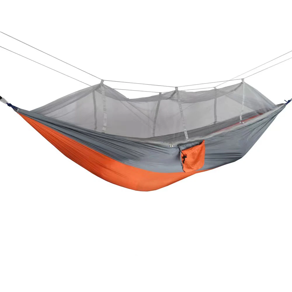 Camping Hammock Portable Double Hammock with Net  2 Person Hammock Tent with 2*10ft Straps