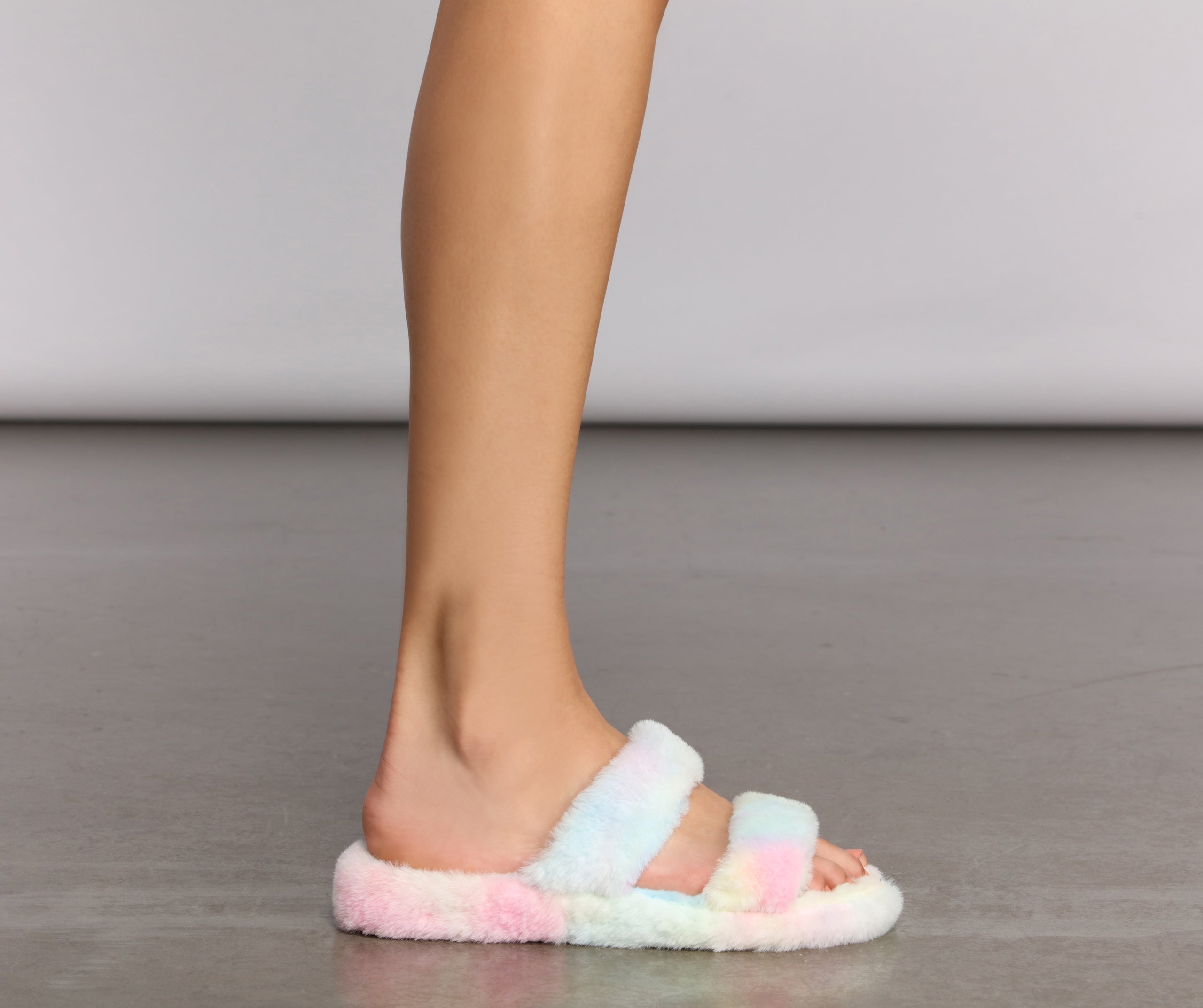 On-Trend Fuzzy Banded Slippers