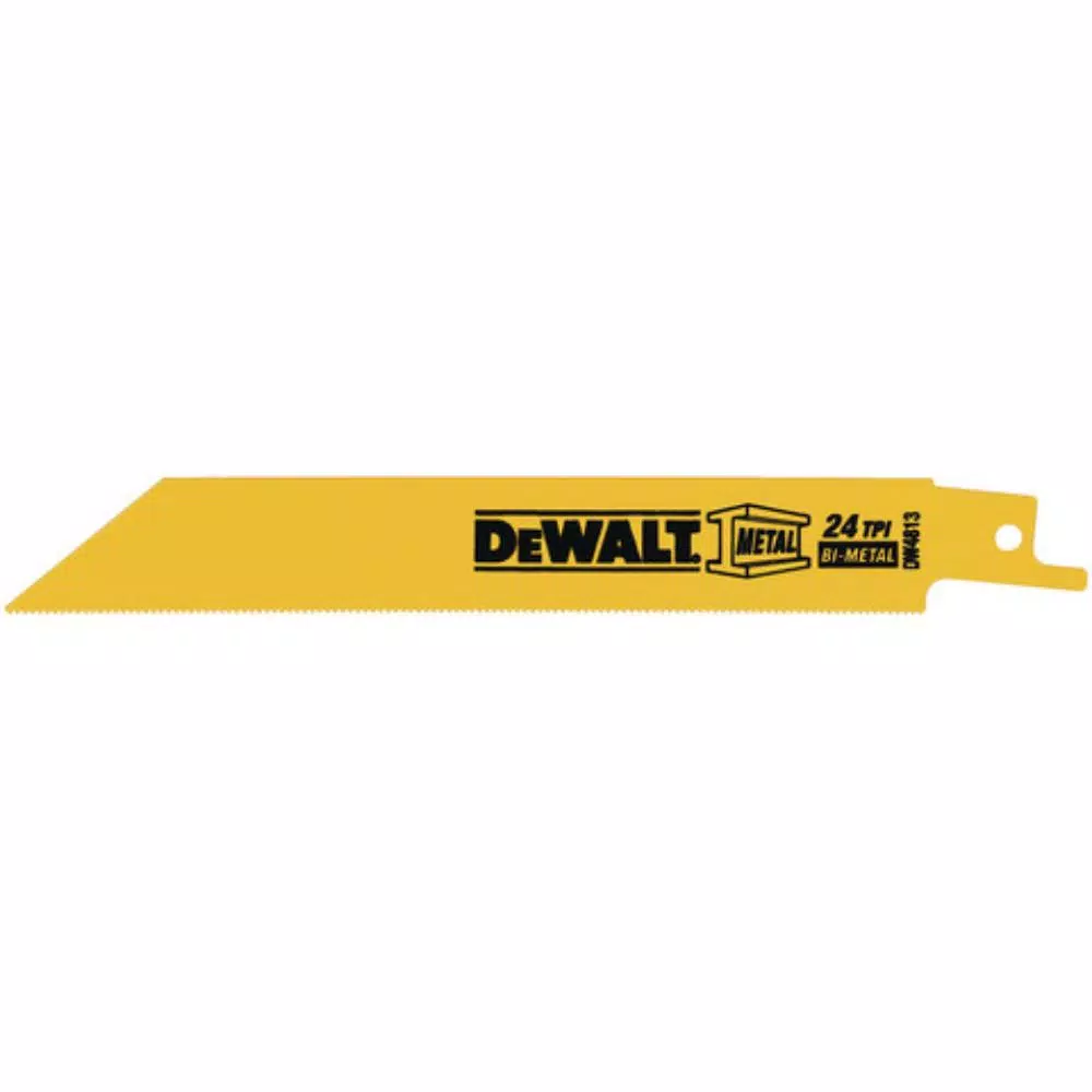 DEWALT 6 in. 24 Teeth per in. Straight Back Bi-Metal Reciprocating Saw Blade (5-Pack) and#8211; XDC Depot