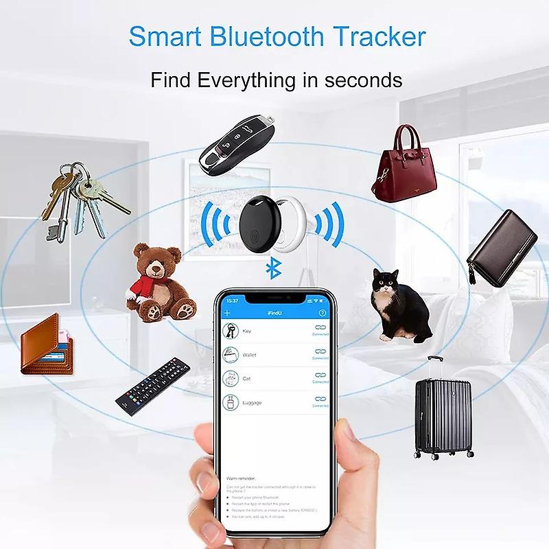 4 Pack Mini Gps Tracker Round Hidden Small Portable Outdoor Smart Key Finder Locator Tracking Device Bluetooth