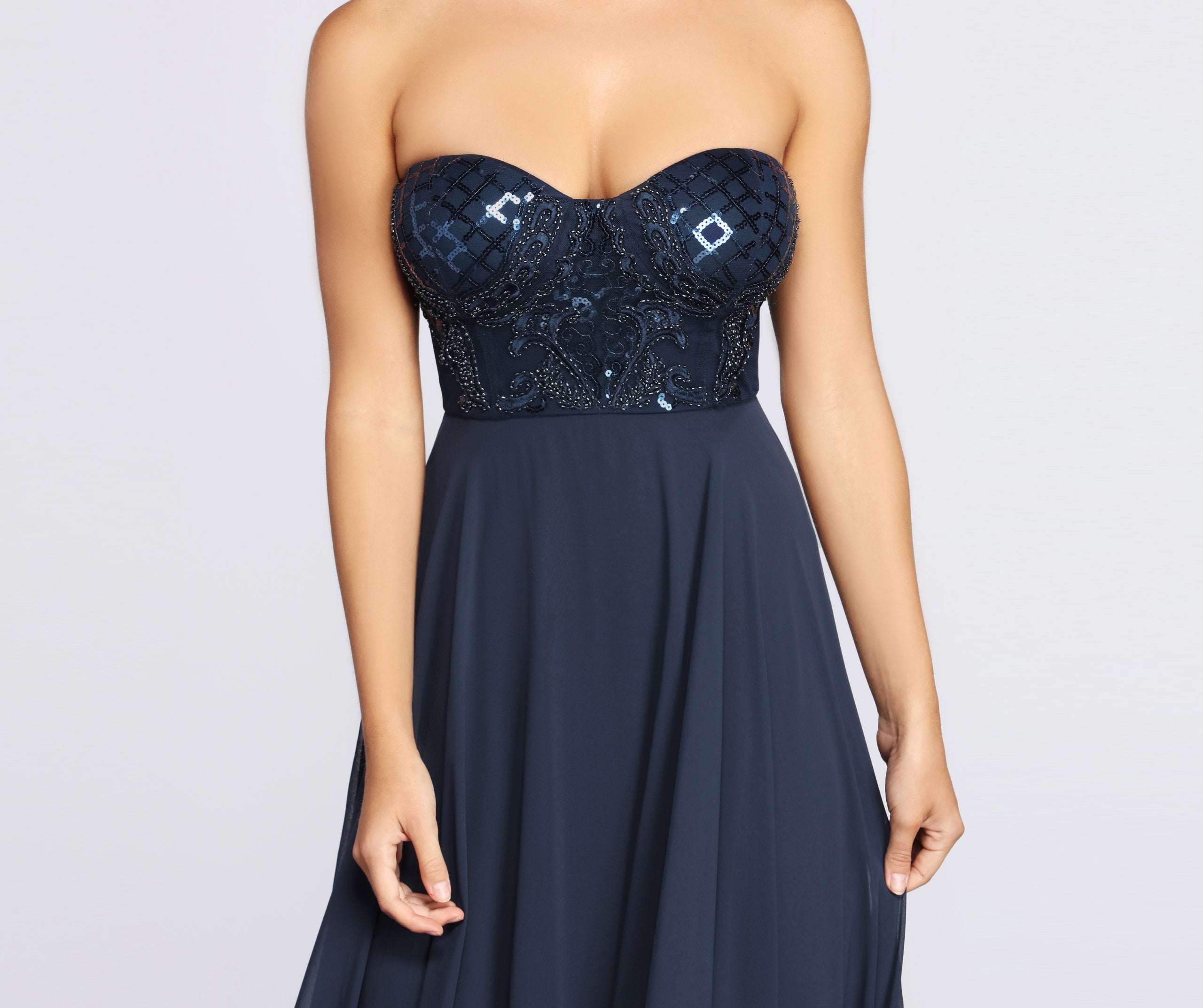 Anita Beaded Tulle A-Line Dress