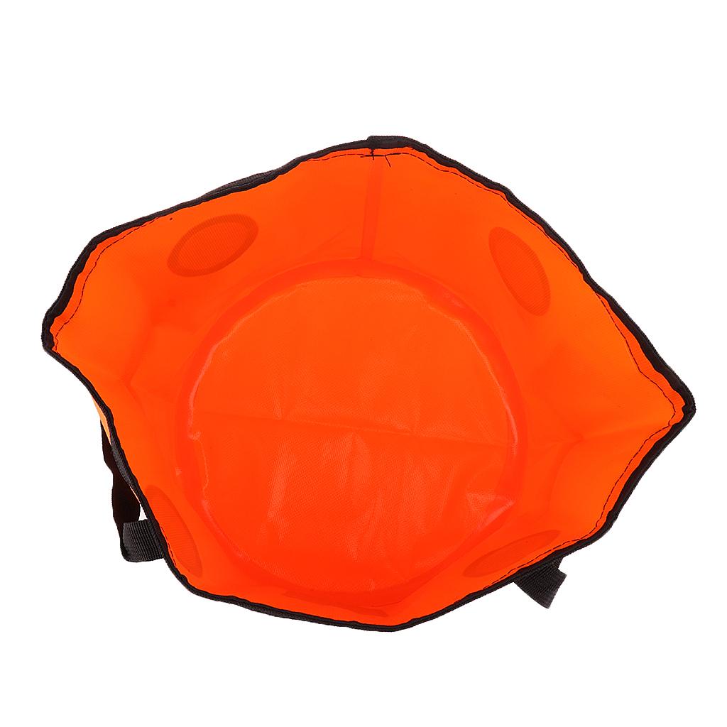 12L 20L Portable Collapsible Washbasin Bucket Camping Fishing Boat Water Fishing Pot - Orange, 12L