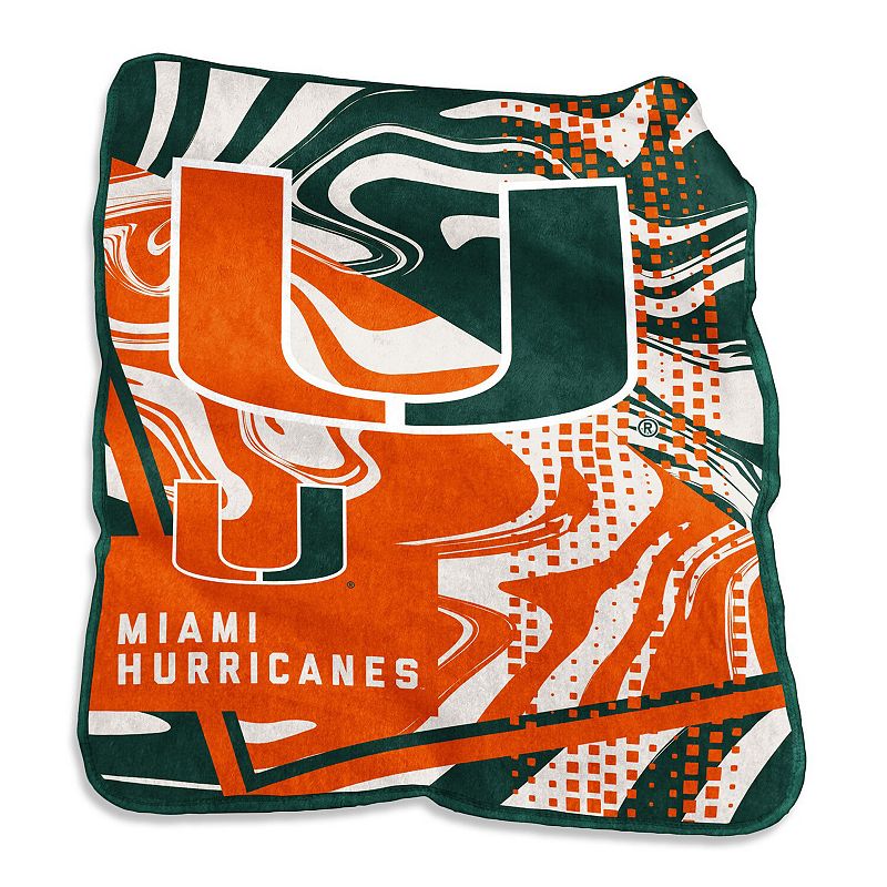 Miami Hurricanes 50 x 60 Swirl Raschel Throw Blanket