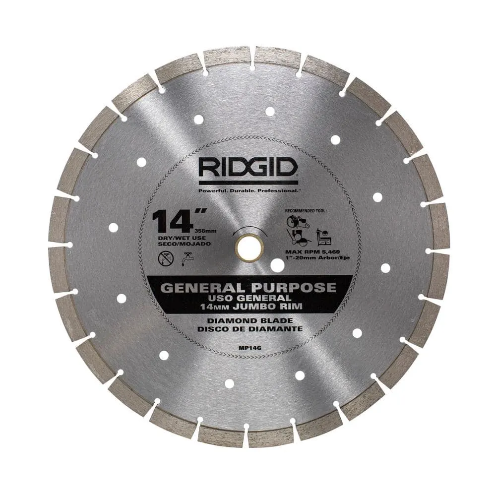 RIDGID 14 in. Segmented High-Rim Diamond Blade HD-MP14G