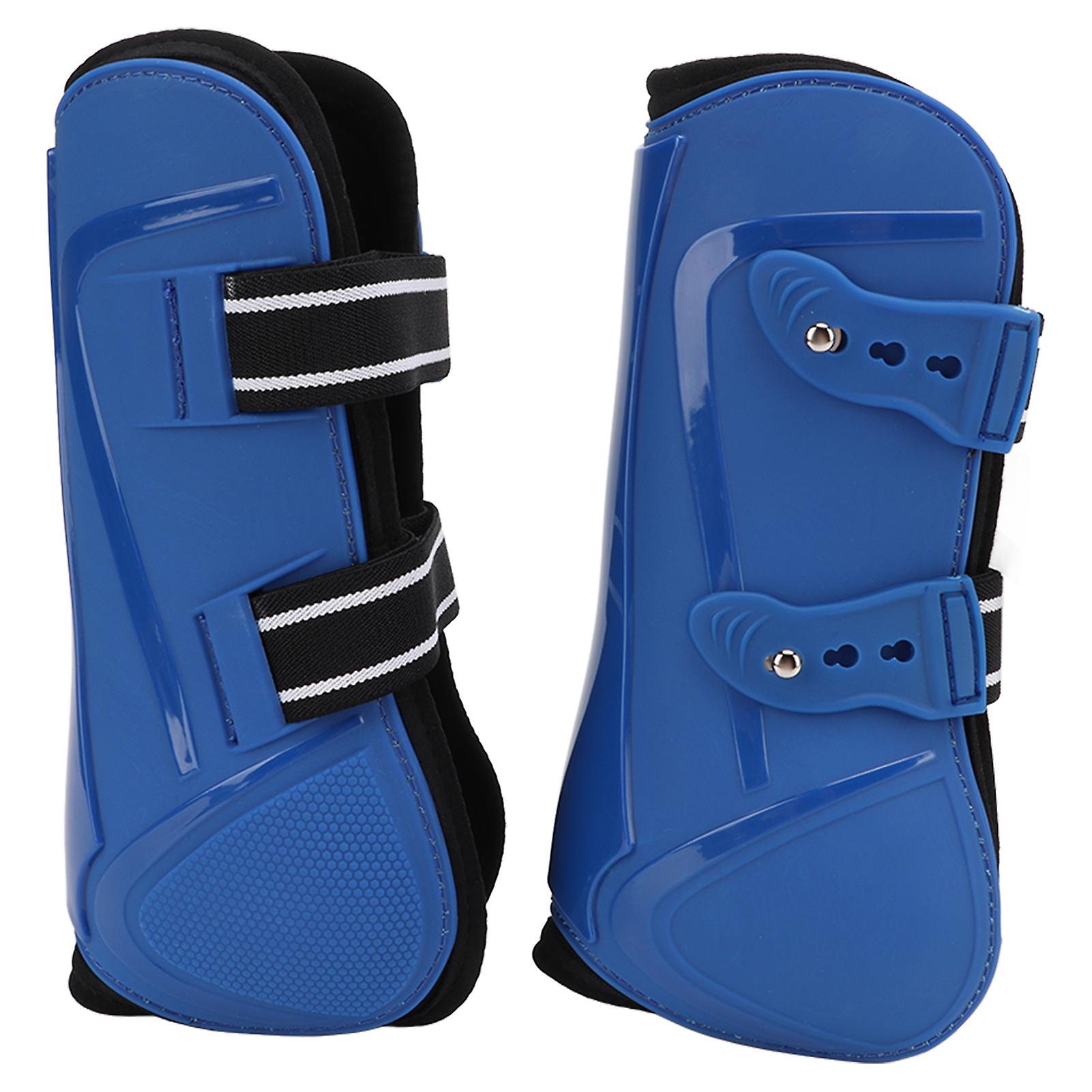 Horse Front Legs Support Boots Pu+neoprene Horse Front Legs Guard For Horse Training Jumpingblue Front Legs L