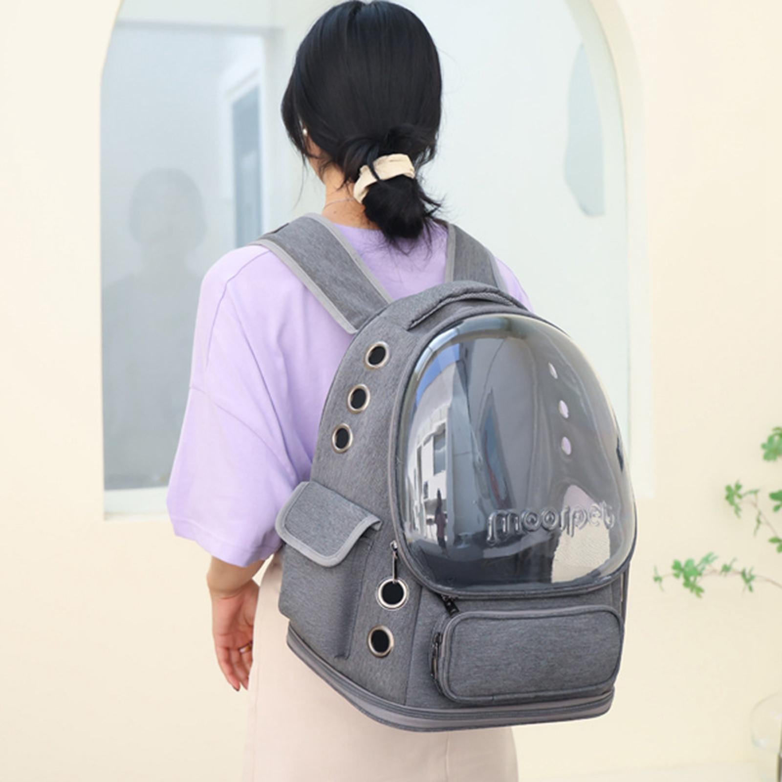 Cat Carrier Backpack Airline Cat and Small Dog Large Ventilated Portable Carrying Bag Pet Backpack for Travel Outdoor Hiking Use Grey
