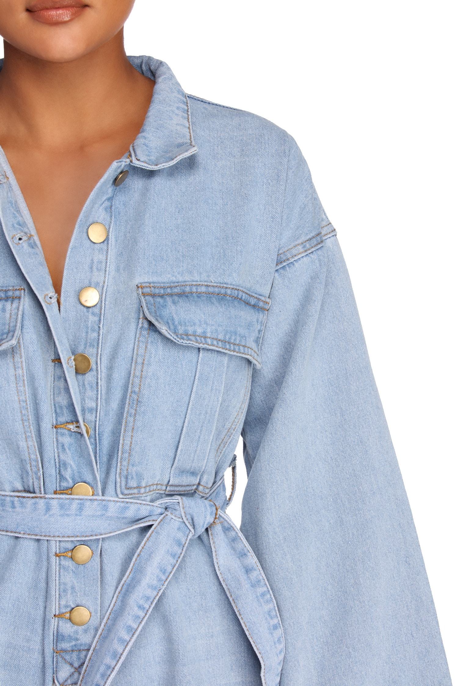 Feeling Fierce Distressed Denim Jumpsuit