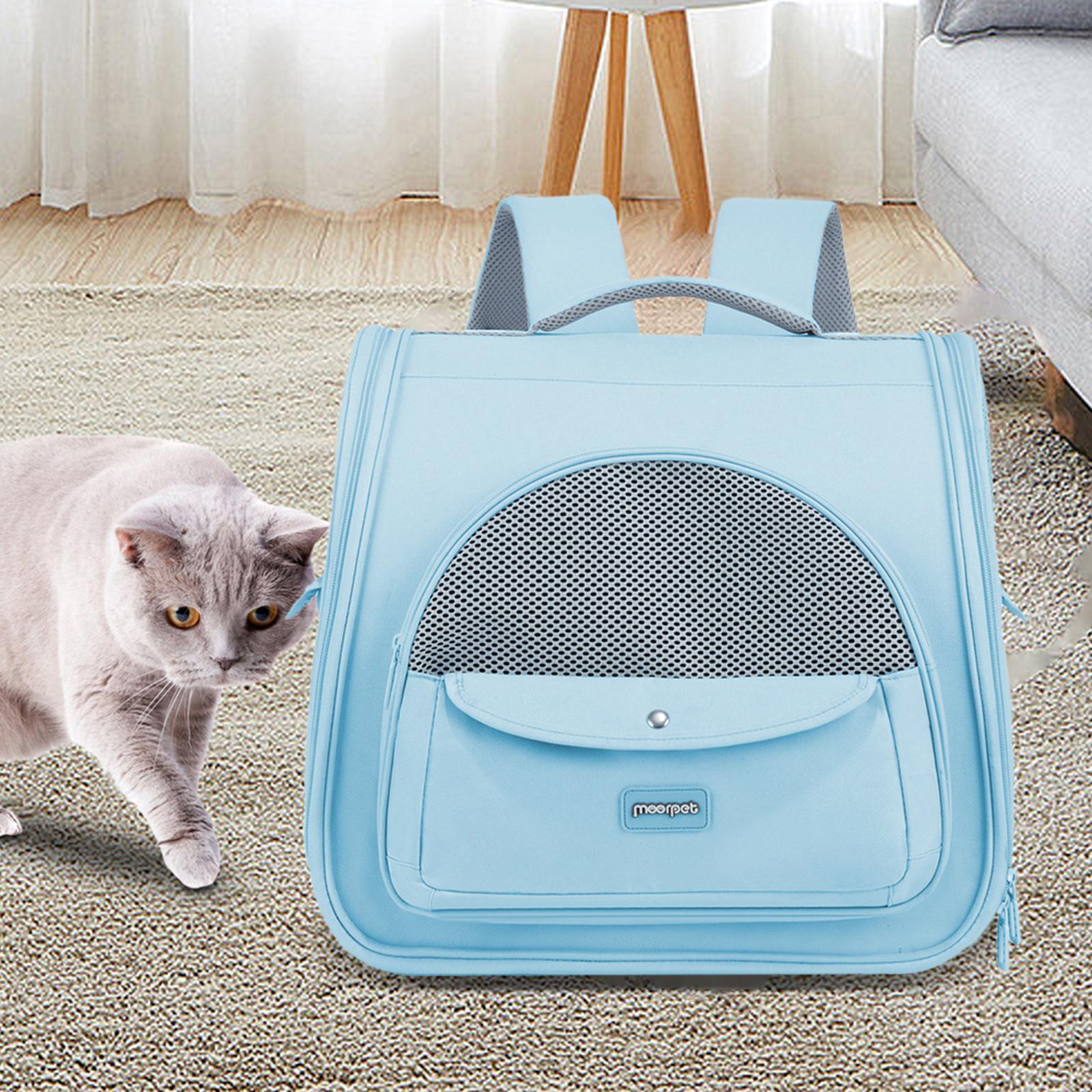 Pet Carrier Backpack Soft Handbag Travel Bag for Dogs Cats Hiking Rabbits Blue