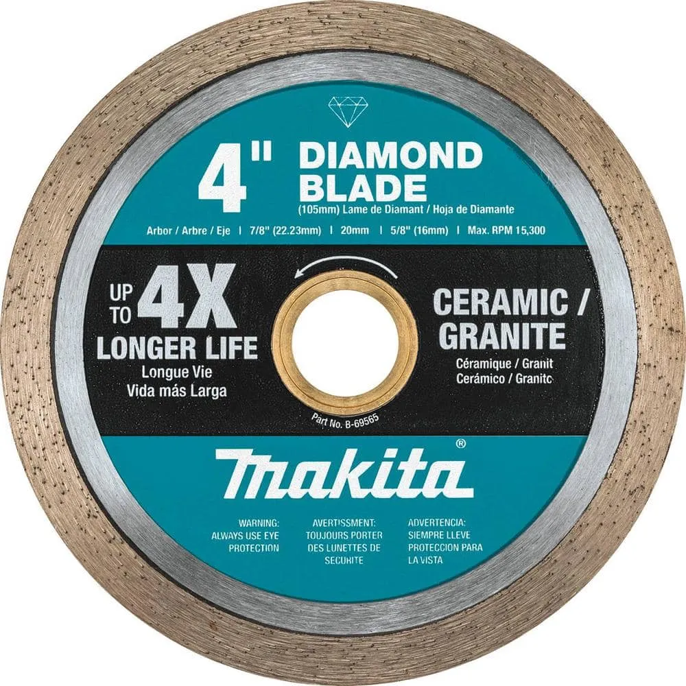 Makita 4 in. Continuous Rim Diamond Blade for General Purpose B-69565