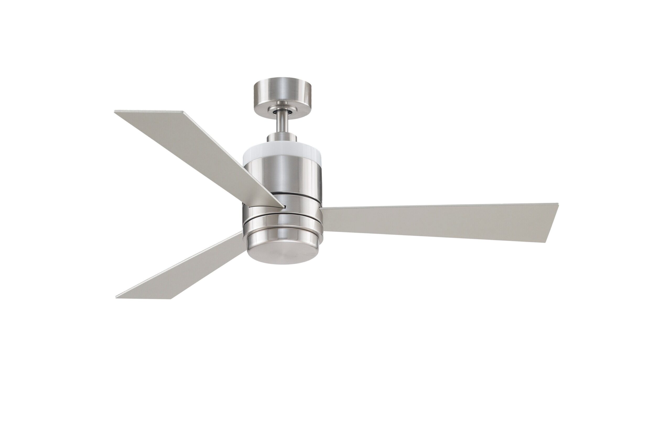 Fanimation Studio Collection Upright 48-in Brushed Nickel LED Indoor Ceiling Fan with Light Remote (3-Blade)