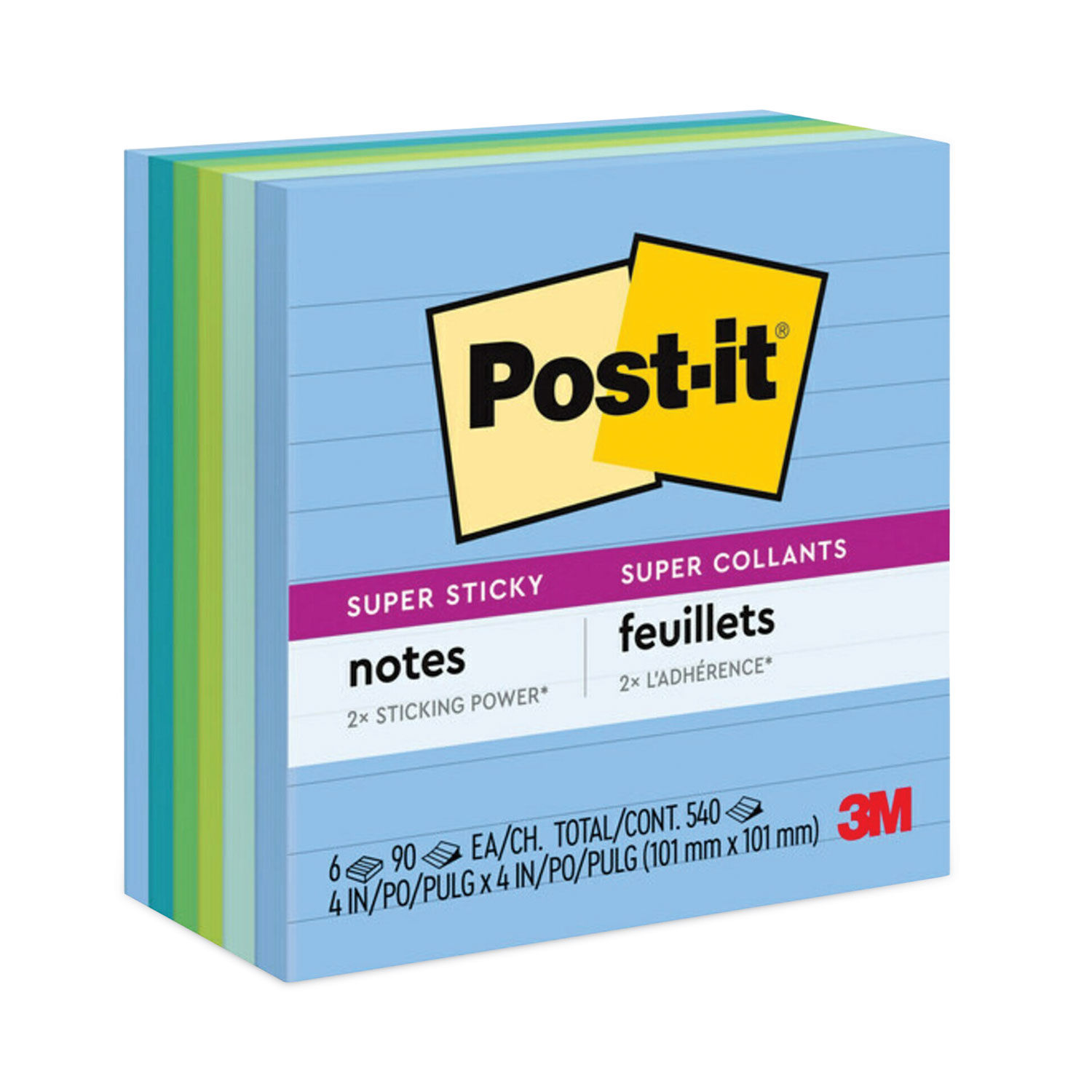 Recycled Notes in Oasis Collection Colors by Post-itandreg; Notes Super Sticky MMM6756SST