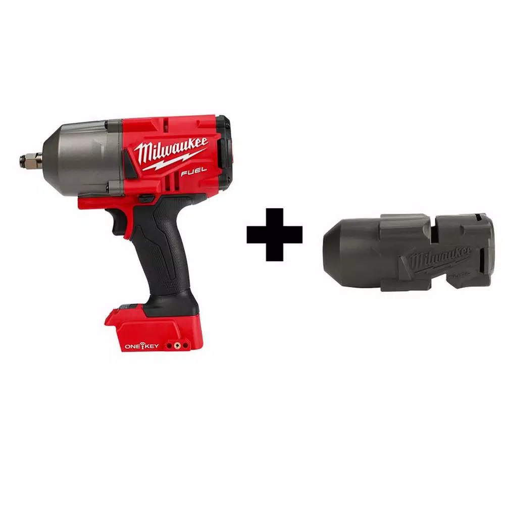 Milwaukee M18 FUEL ONE-KEY 18-Volt Lithium-Ion Brushless Cordless 1/2 in. Impact Wrench with Friction Ring With Protective Boot and#8211; XDC Depot
