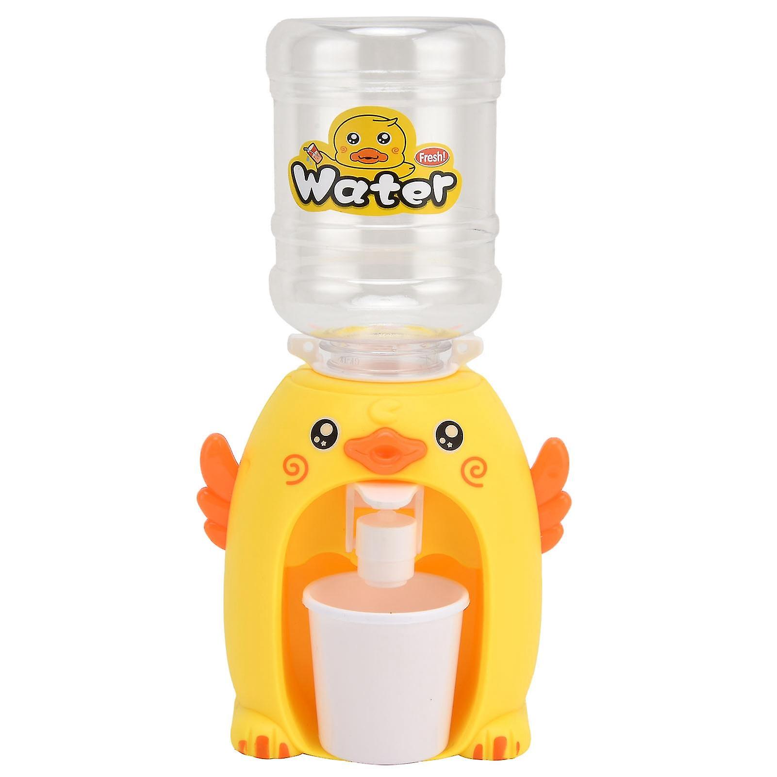 Mini Cartoon Drink Water Dispenser Toy Simulation Water Dispenser Kitchen Toy for ChildrenYellow Duck
