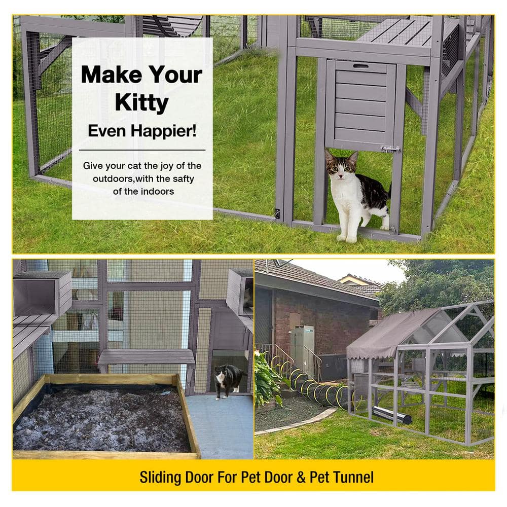 aivituvin Outdoor Cat Run : Large Cat Enclosure AIR52，💝 Last Day For Clearance only $59.99-