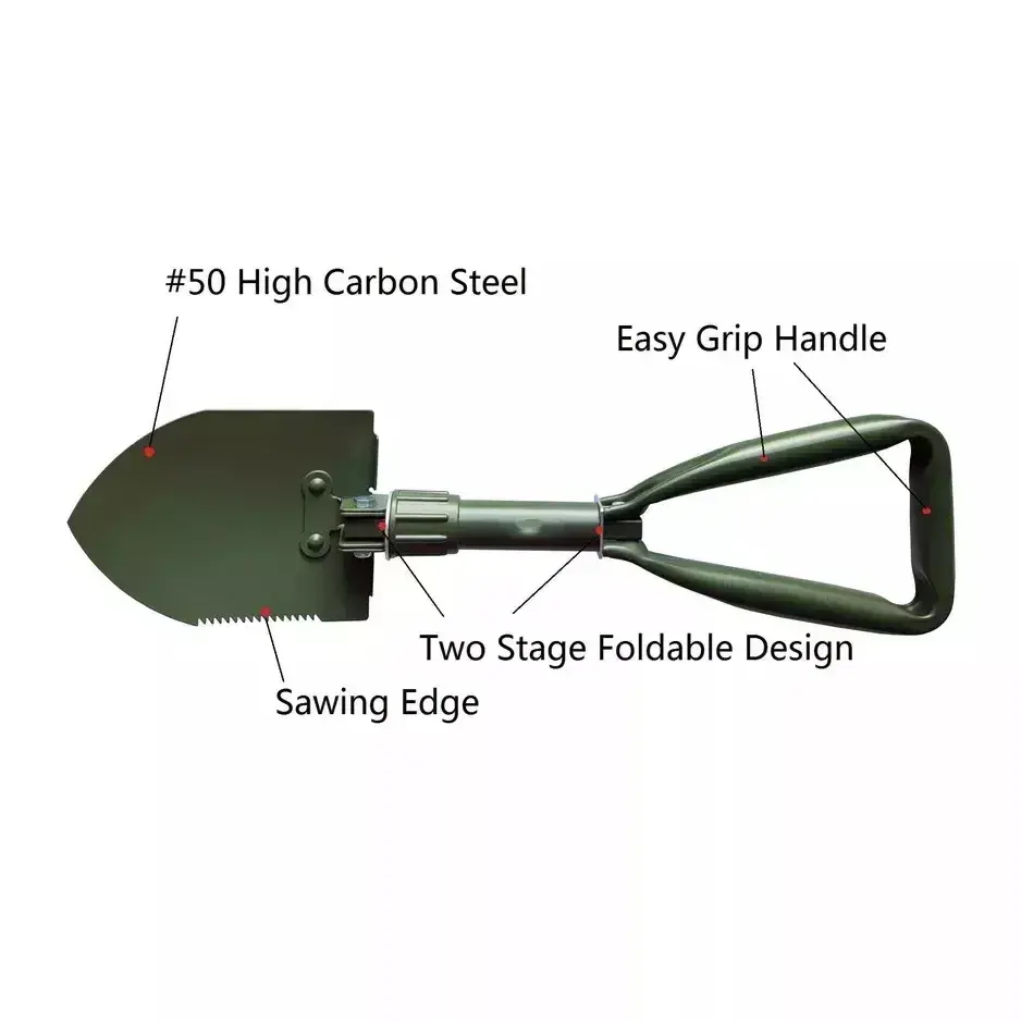 Portable Multifunction Survival Snow Spade Shovel Outdoor Camping Garden Shovel D Shape Handle Folding Shovel