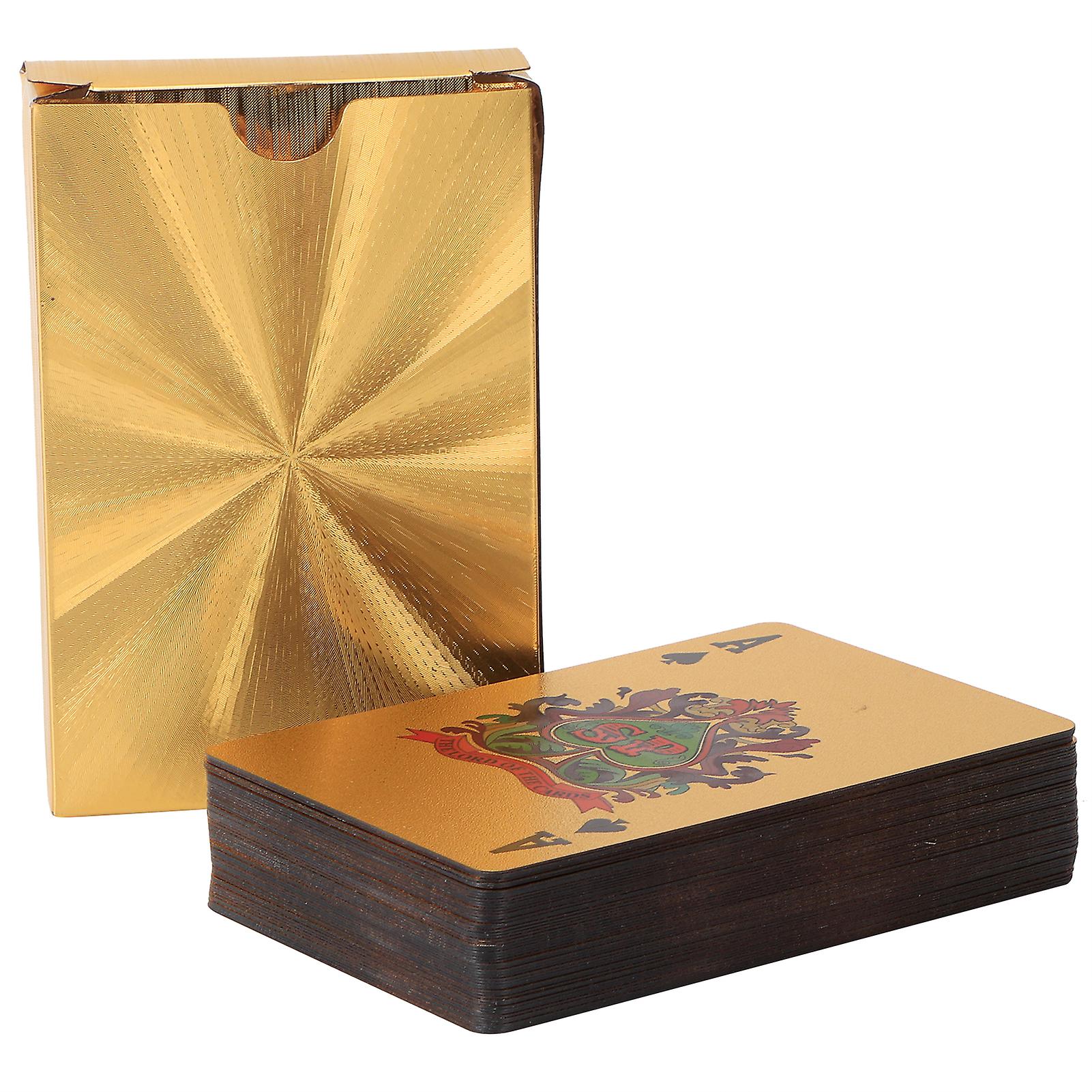 Waterproof Plastic Cards Set With Gold Foil Table Games For Party Beach Camping Leisure