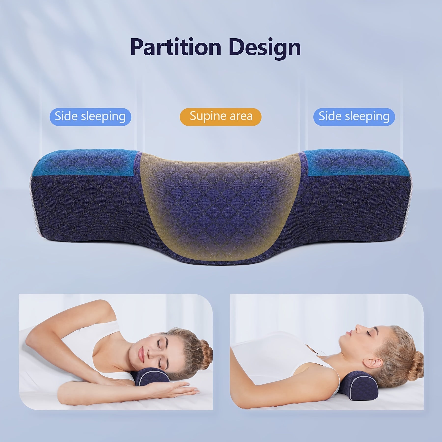 1pc Cervical Neck Pillow For Sleeping, Memory Foam Pillow Neck Bolster Pillow For Stiff Neck Pain Relief, Neck Support Pillow Cervical Pillows For Pain Relief Sleeping Bed Pillow
