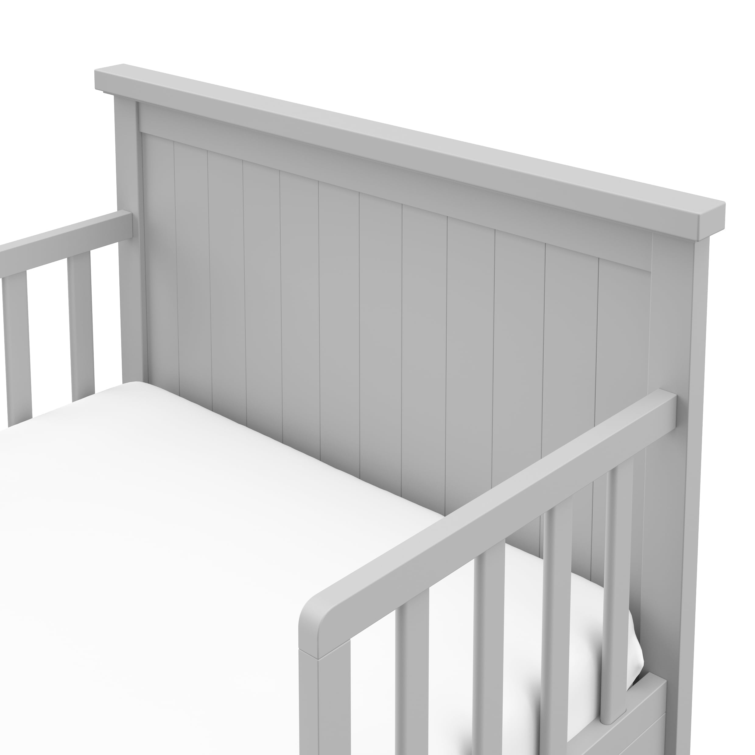 Graco Bailey Wood Single Toddler Kids Bed, Guardrails Included Pebble Gray