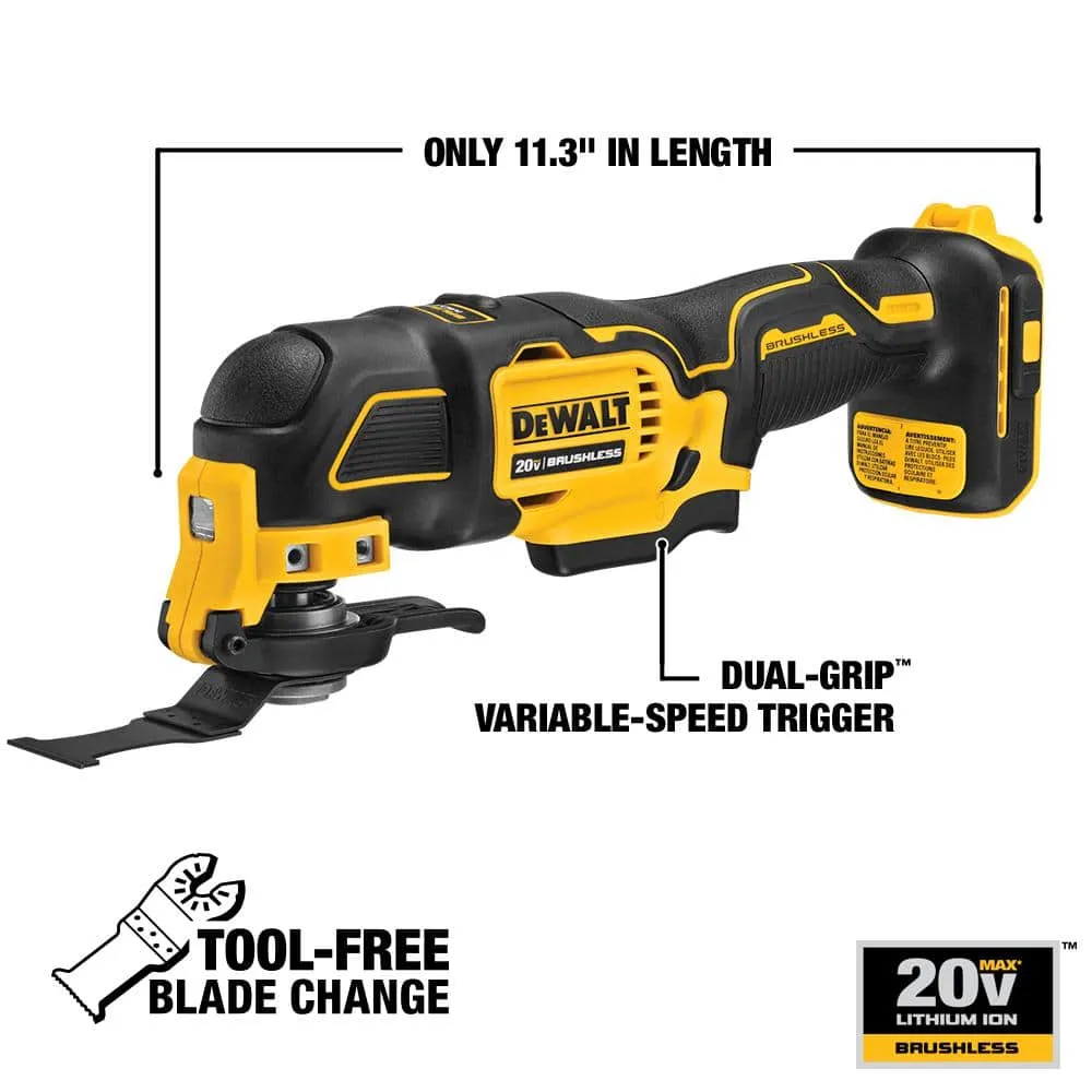 DEWALT ATOMIC 20V MAX Cordless Brushless 4 Tool Combo Kit and ATOMIC 20V MAX Ultra-Compact 5/8 in. SDS and Hammer Drill DCK489D2WCH172B
