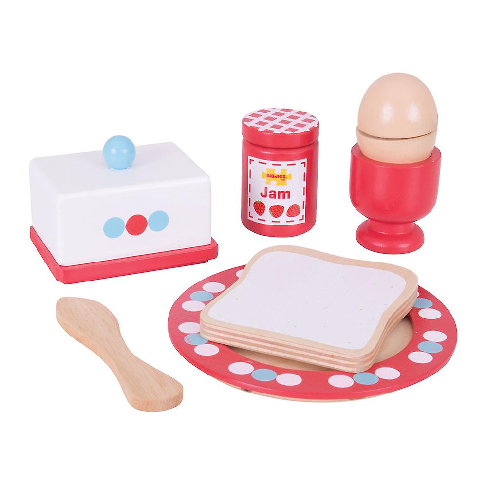 Bigjigs Toys Wooden Play Food Breakfast Play Set Pretend Role Play Kitchen
