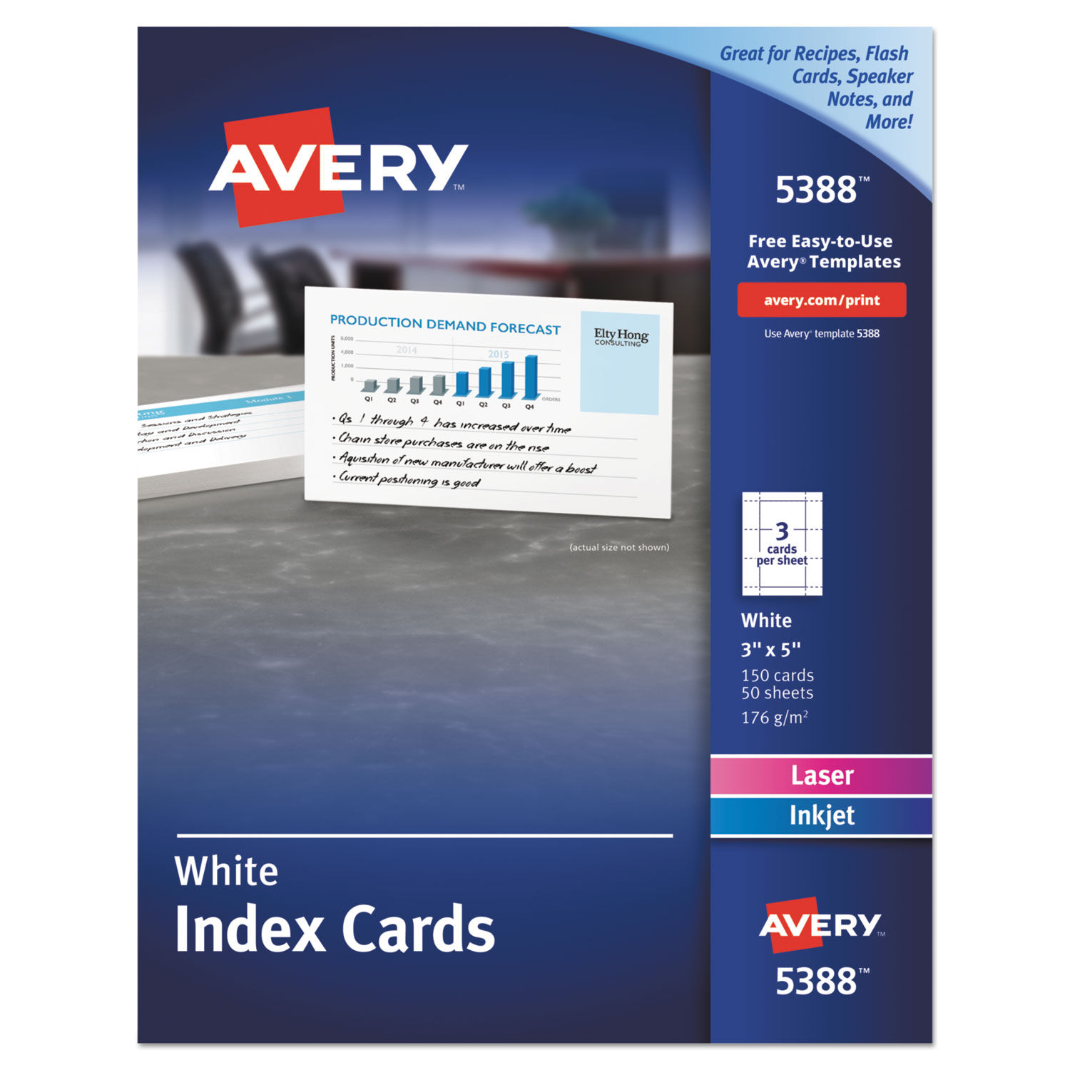Printable Index Cards with Sure Feed by Averyandreg; AVE5388