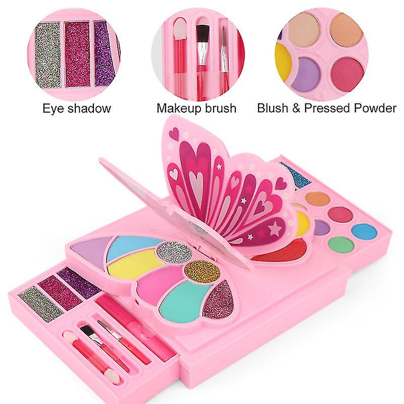 Princess Makeup Set Toy For Kids Girls Cosmetic Kit Eyeshadow Lip Gloss Box