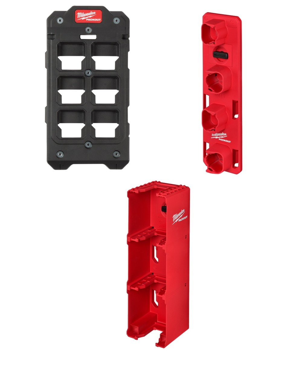 Milwaukee PACKOUT Wall Plate with M12 & M18 Battery Rack Bundle