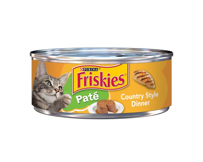 Purina Friskies Pate Country Style Dinner Adult Wet Cat Food， 5.5 oz. Can