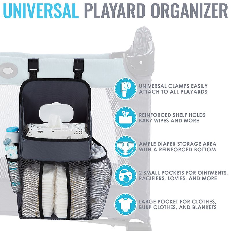 LA Baby Universal Playard Nursery Organizer and Diapers Organizer