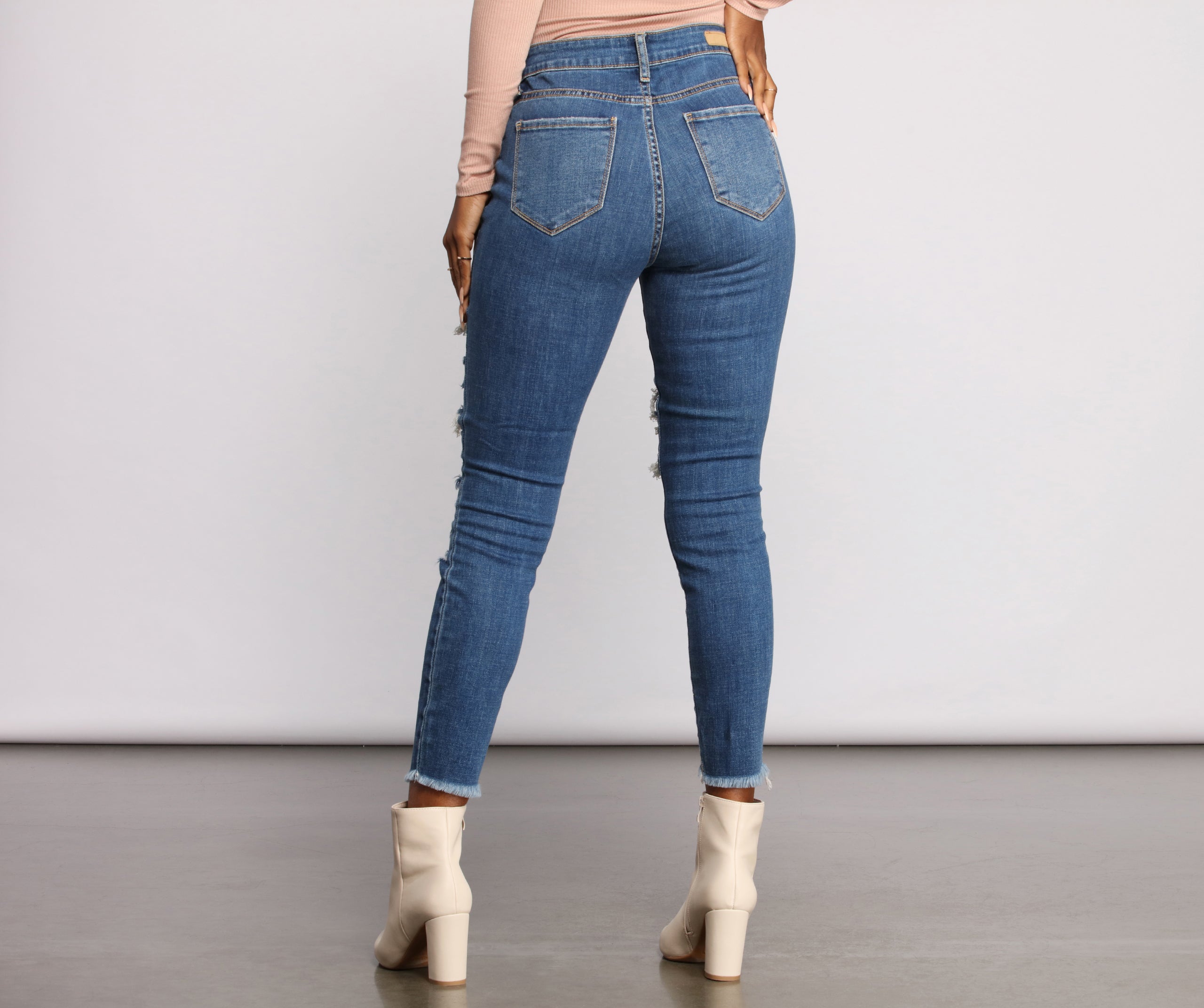 Fab and Frayed Distressed Skinny Jeans