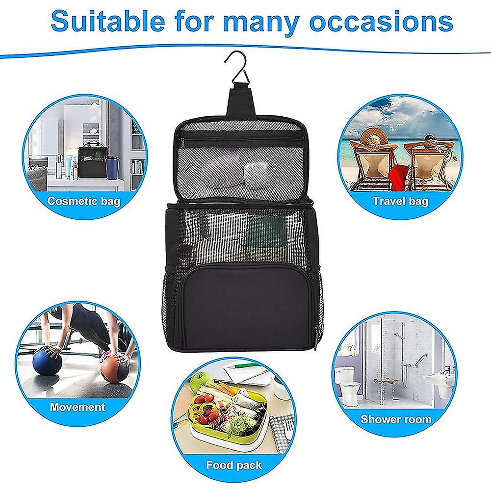 Portable Shower ，hanging Toiletry Bag， Capacity，water-resistant Easy Dry，breathable Mesh Toiletry S