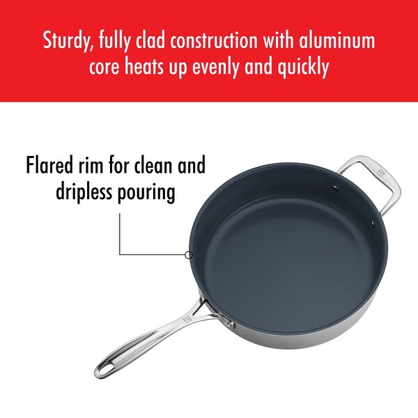 ZWILLING Clad CFX Stainless Steel Ceramic Nonstick Saute Pan