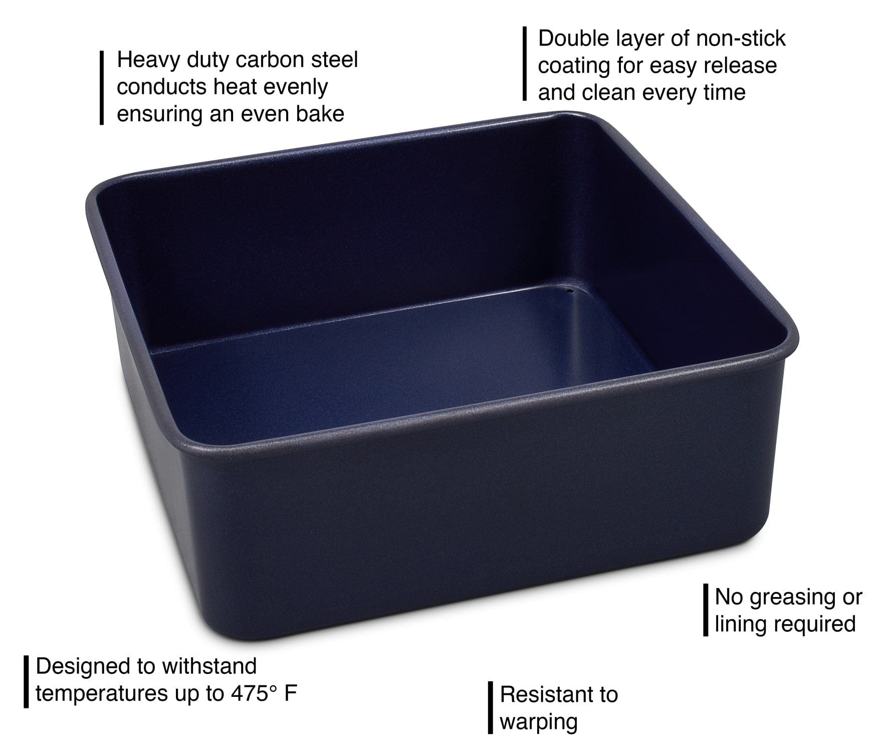 Nonstick Square Cake Pan with Removable Base 8 inch