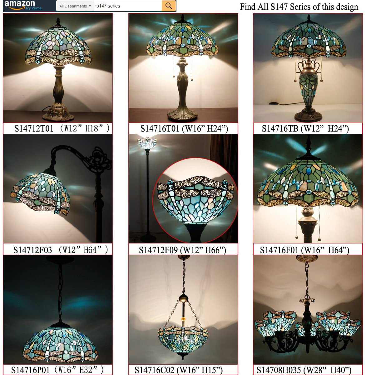 BBNBDMZ  Floor Lamp Sea Blue Stained Glass Dragonfly Light 12X12X66 Inches Pole Torchiere Standing Corner Torch Uplight Decor Bedroom Living Room  Office S147 Series
