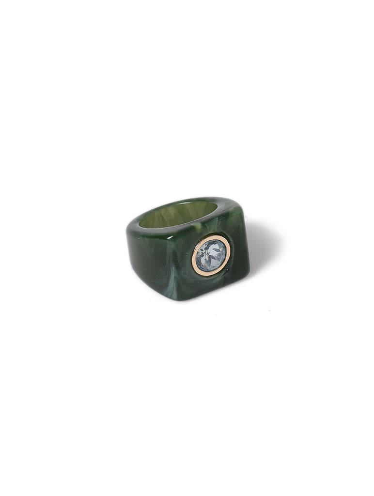 Green Marble Stone Ring