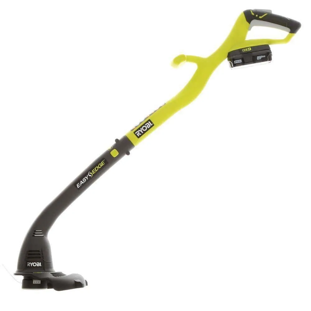 RYOBI ONE+ 18V Cordless String Trimmer/Edger and Blower/Sweeper Combo Kit with 2.0 Ah Battery and Charger P2036