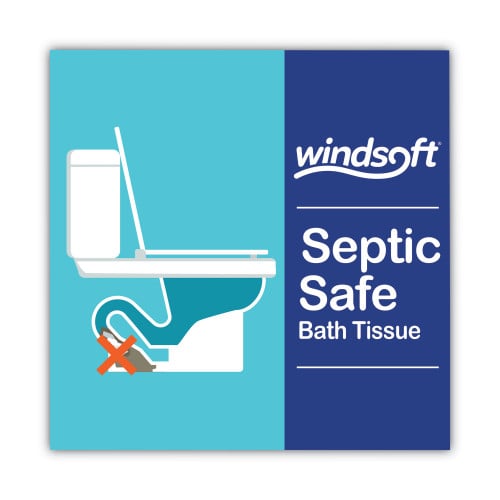 Windsoft Premium Bath Tissue， Septic Safe， 2-Ply， White， 284 Sheets/Roll， 24 Rolls/Carton (24244)