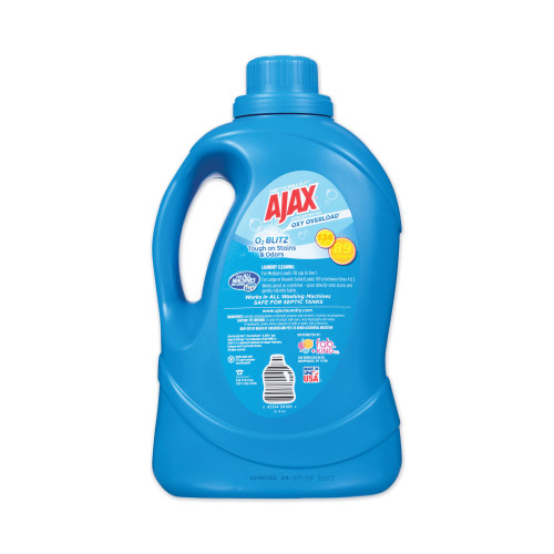 Ajax Laundry Detergent Liquid， Oxy Overload， Fresh Burst Scent， 89 Loads， 134 oz Bottle， 4/Carton (AJAXX42EA)
