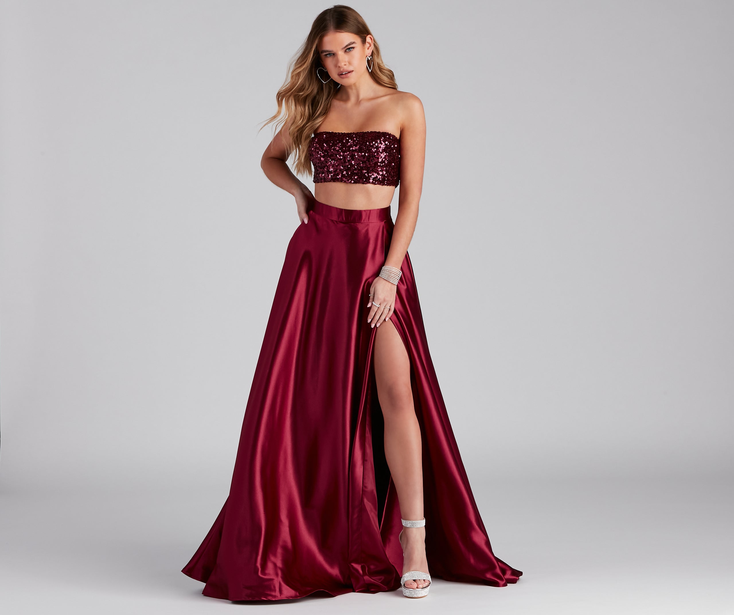 Celia Formal Sequin Two-Piece A-Line Dress