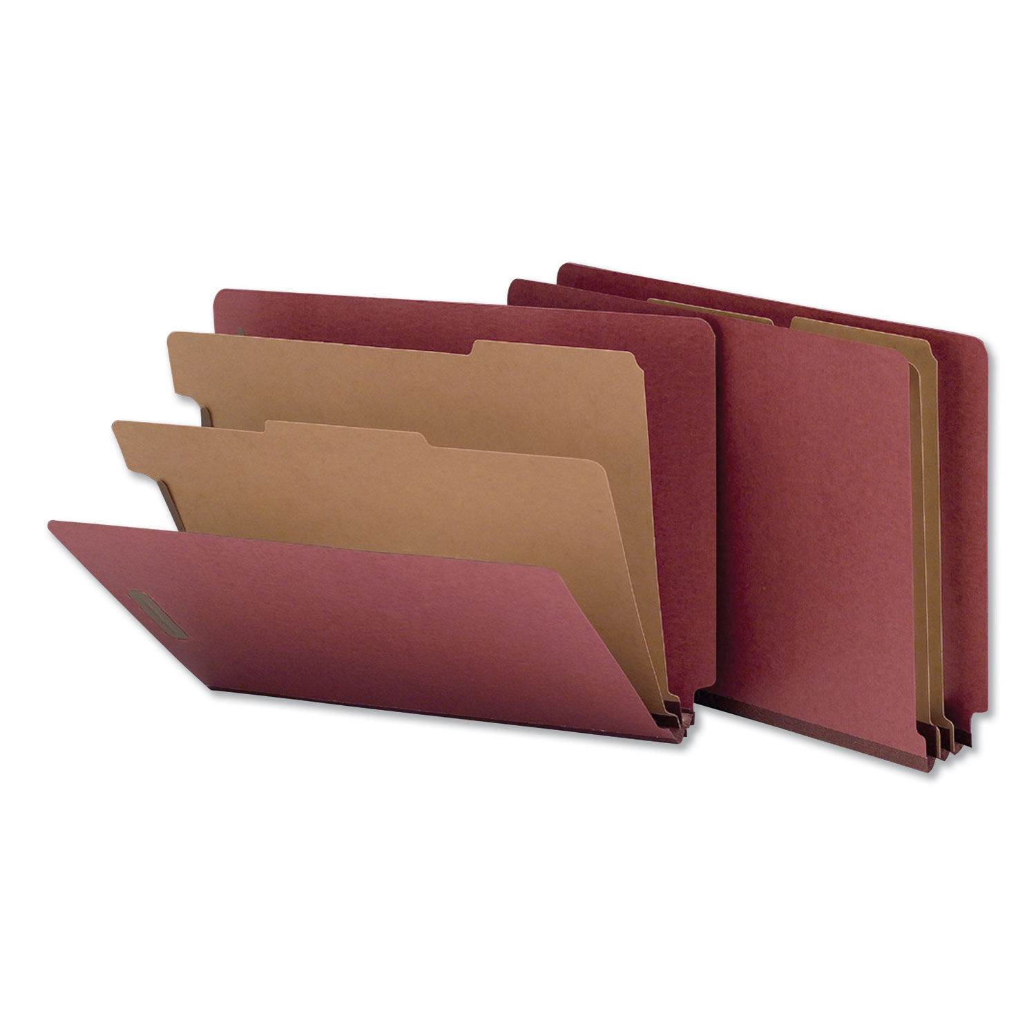 Red Pressboard End Tab Classification Folders by Universalandreg; UNV10315