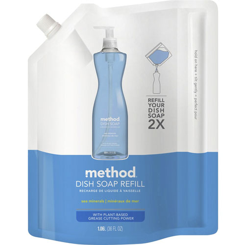 Method Products Inc. Method Products Dish Soap Refill | Sea Minerals， 36 oz Pouch | MTH01315EA