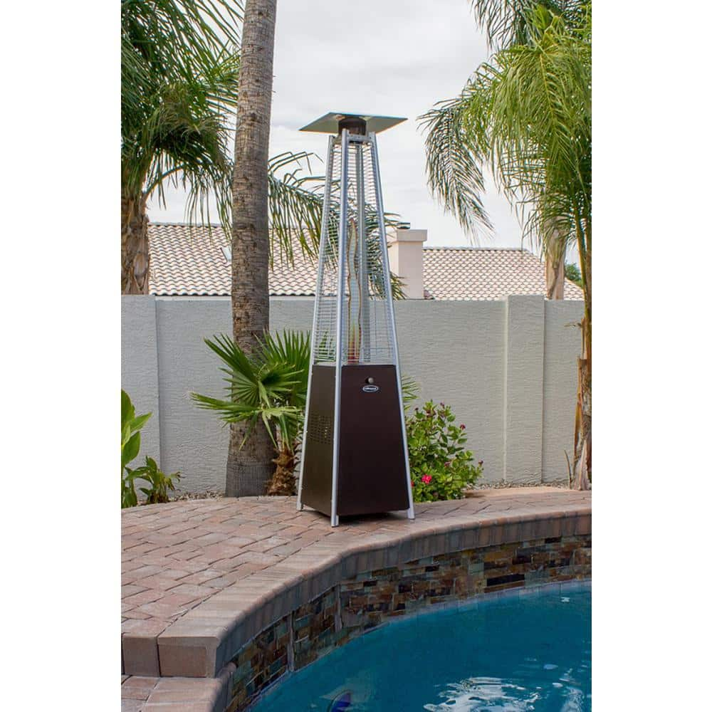 AZ Patio Heaters 40,000 BTU Quartz Glass Tube Hammered Bronze Propane Patio Heater HLDS01-GTHG