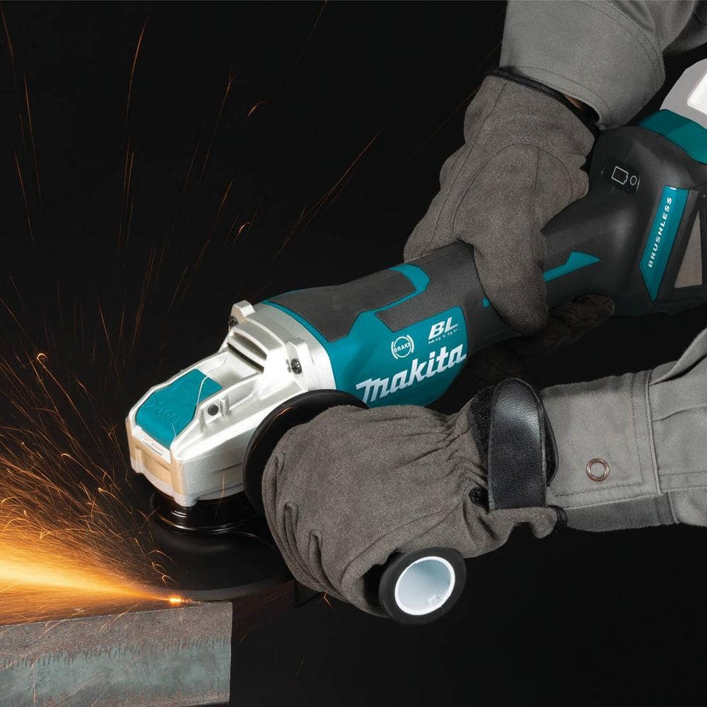 Makita XAG26Z 18V LXT Lithium-Ion Brushless Cordless 4-1/2 in./5 in. Paddle Switch X-LOCK Angle Grinder with AFT， Tool Only
